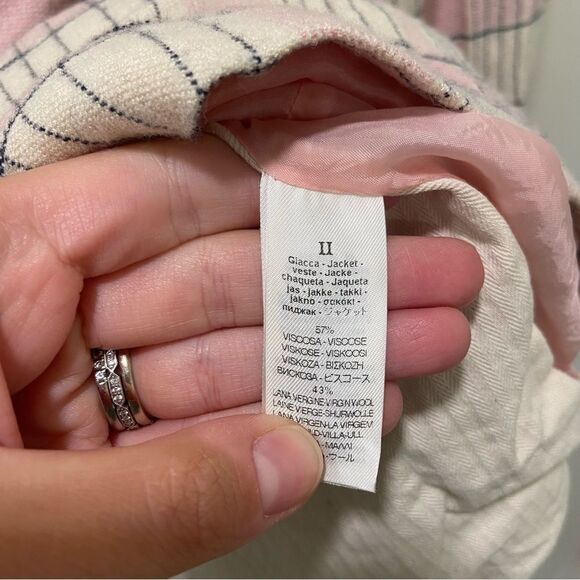 Forte Forte Pink Plaid Virgin Wool Blend Blazer sz II (6) - Picture 5 of 14